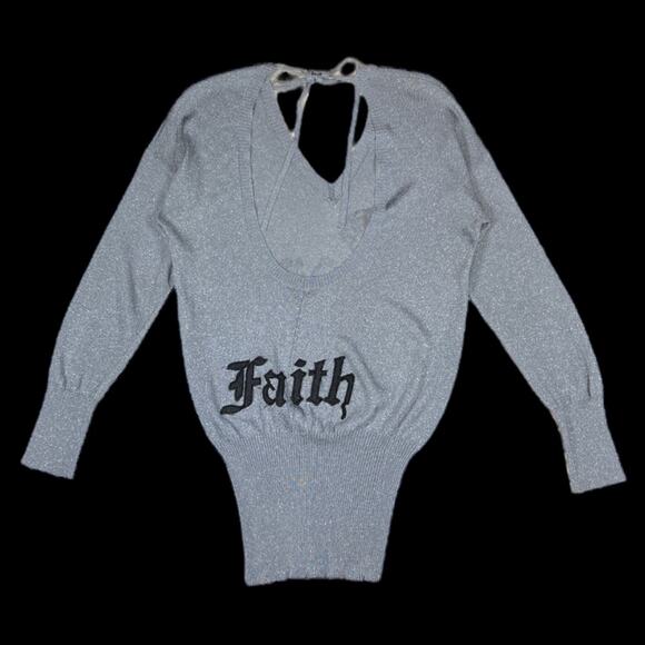 Faith Connexion Silver/Gray Top | Size M - Picture 2 of 4